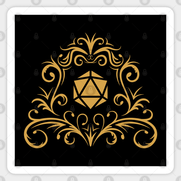 Tribal Polyhedral D20 Dice Tabletop RPG Gaming Sticker by pixeptional